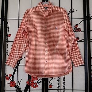 Psycho Bunny Long Sleeve Cotton Button Up Shirt.